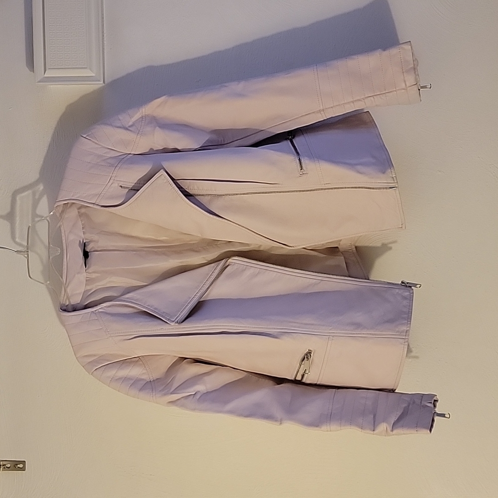 LILAC FAUX LEATHER JACKET